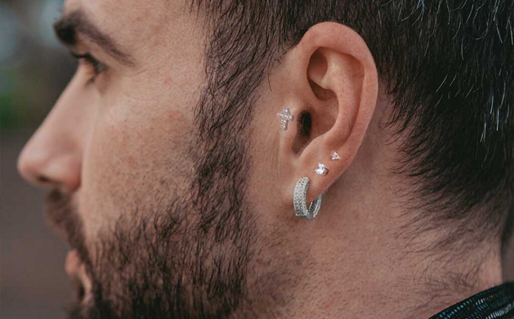 joyería para hombres elegancia con piedras naturales pendientes